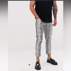 ASOS SNAKE SKIN LEATHER LOOK PANTS